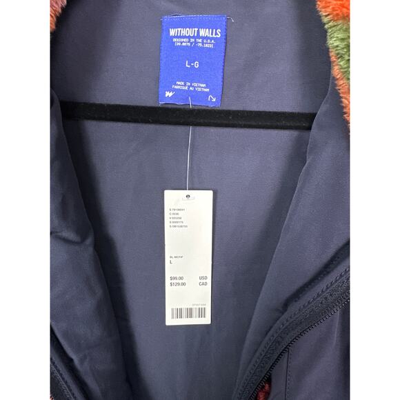 Urban Outfitters NWT Without Walls Multicolor Mushroom Fleece Zip Up Vest size L - Picture 3 of 6